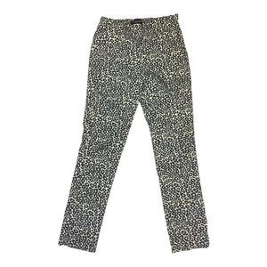 WHO WHAT WEAR Size 6 Women's Pants High Rise Cropped Stretch Leopard Print EUC